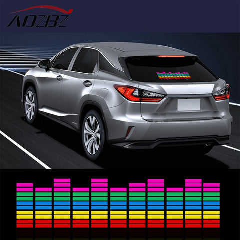 AOZBZ 45*11cm Car Sticker Music Rhythm Equalizer LED Car Styling Neon Light Flash Light Lamp Sound Activated Decoration Lamps