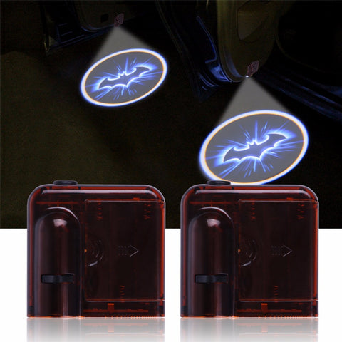 AOZBZ Universal Car Door Logo Welcome Light Wireless 2pcs LED Ghost Shadow Laser Projector Light Battery Operated Car-styling